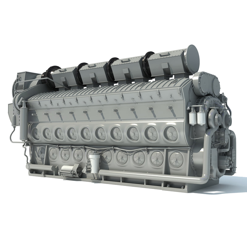 3d electromotive emd diesel engine model