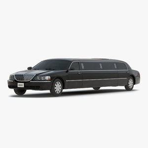 3d stretch car limousine black