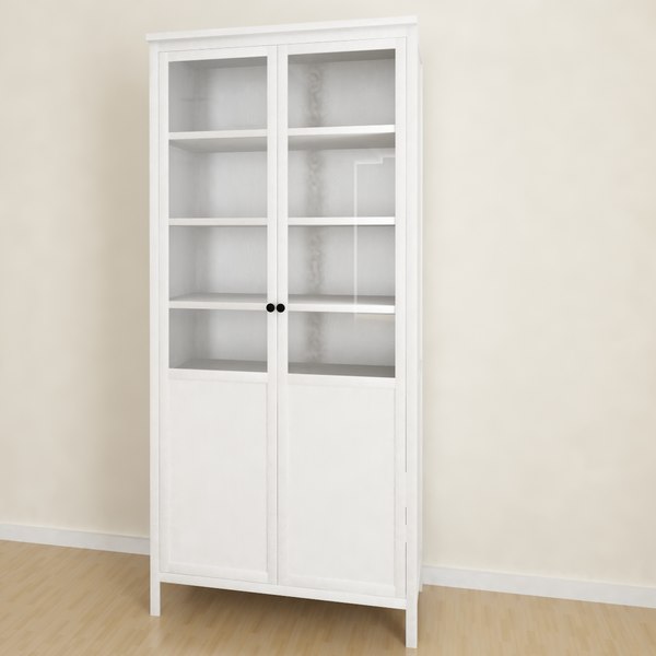 3d Max Ikea Hemnes Cabinet, Shelves With Glass Doors Ikea