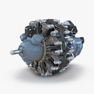 radial engine pratt whitney 3d max