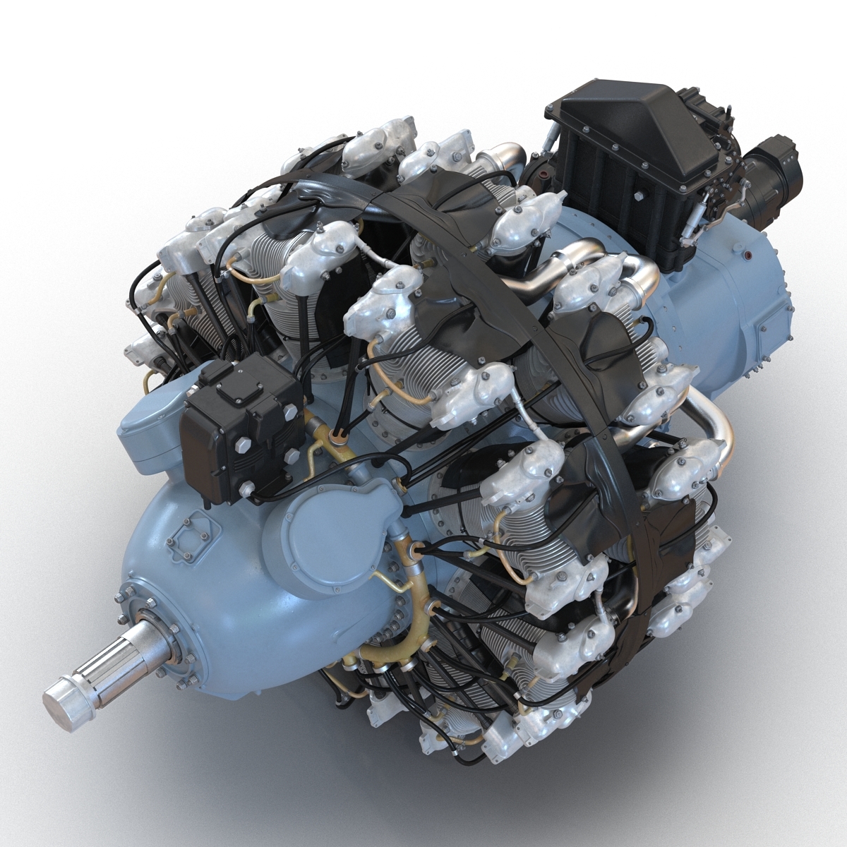 radial engine pratt whitney 3d max