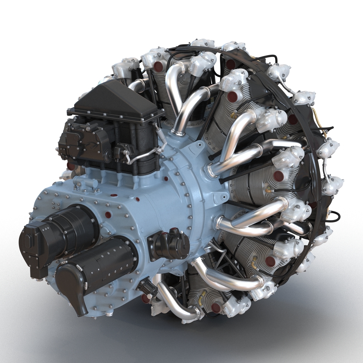 radial engine pratt whitney 3d max