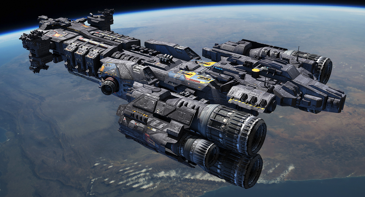 support frigate scifi 3d model