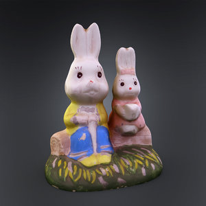 3ds rabbit statuette ready