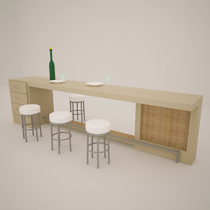 bar stand 3d model