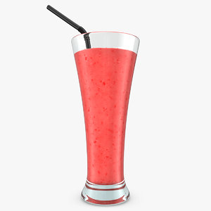 realistic smoothie strawberry banana 3d max