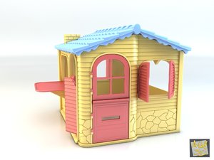3d model toy house heart