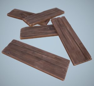 3d model stylized wooden planks