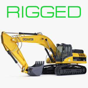 generic crawler excavator rigged max
