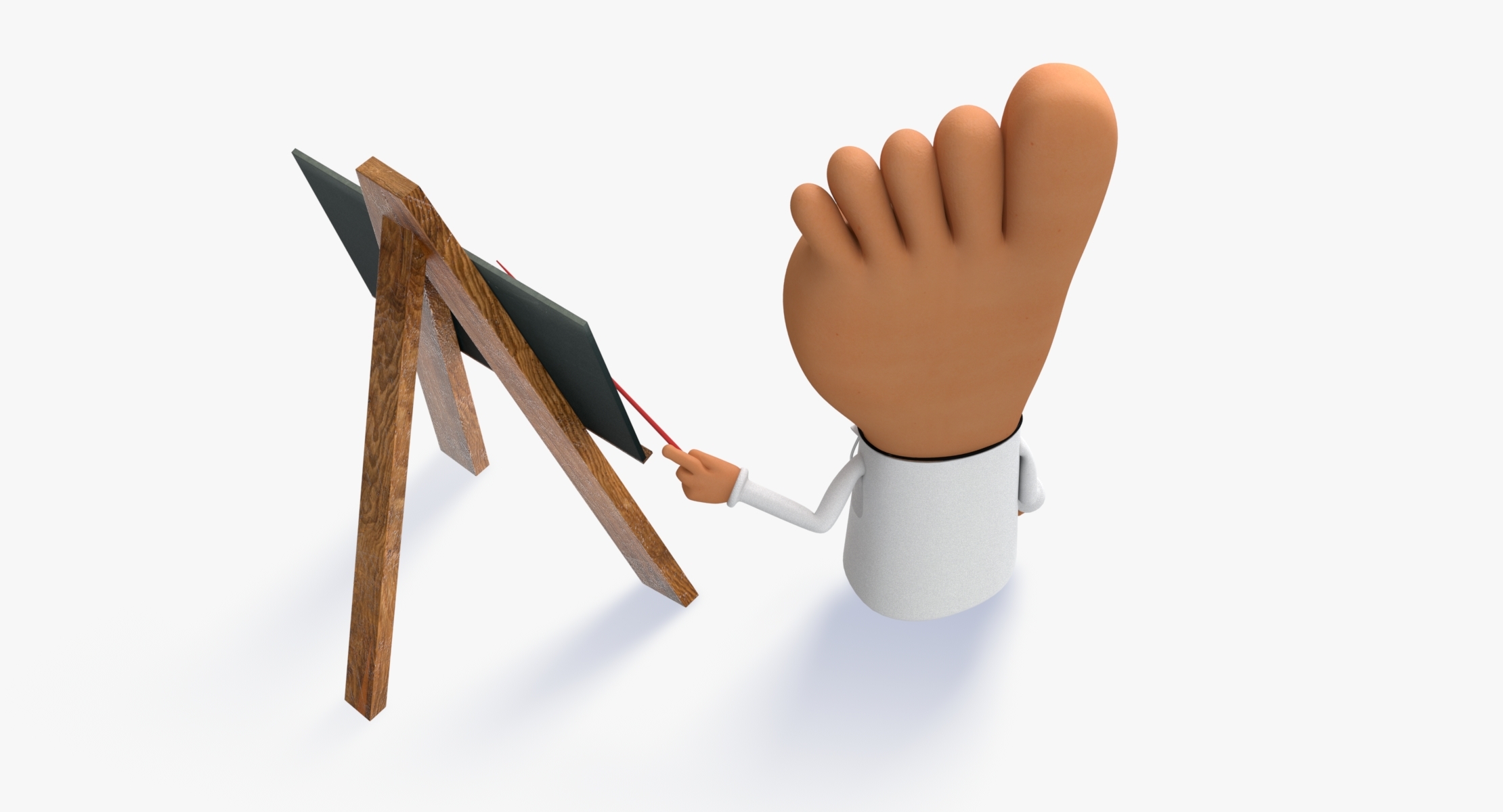 cartoon doctor foot character rigged obj