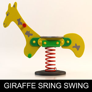 3d model giraffe spring swing playground