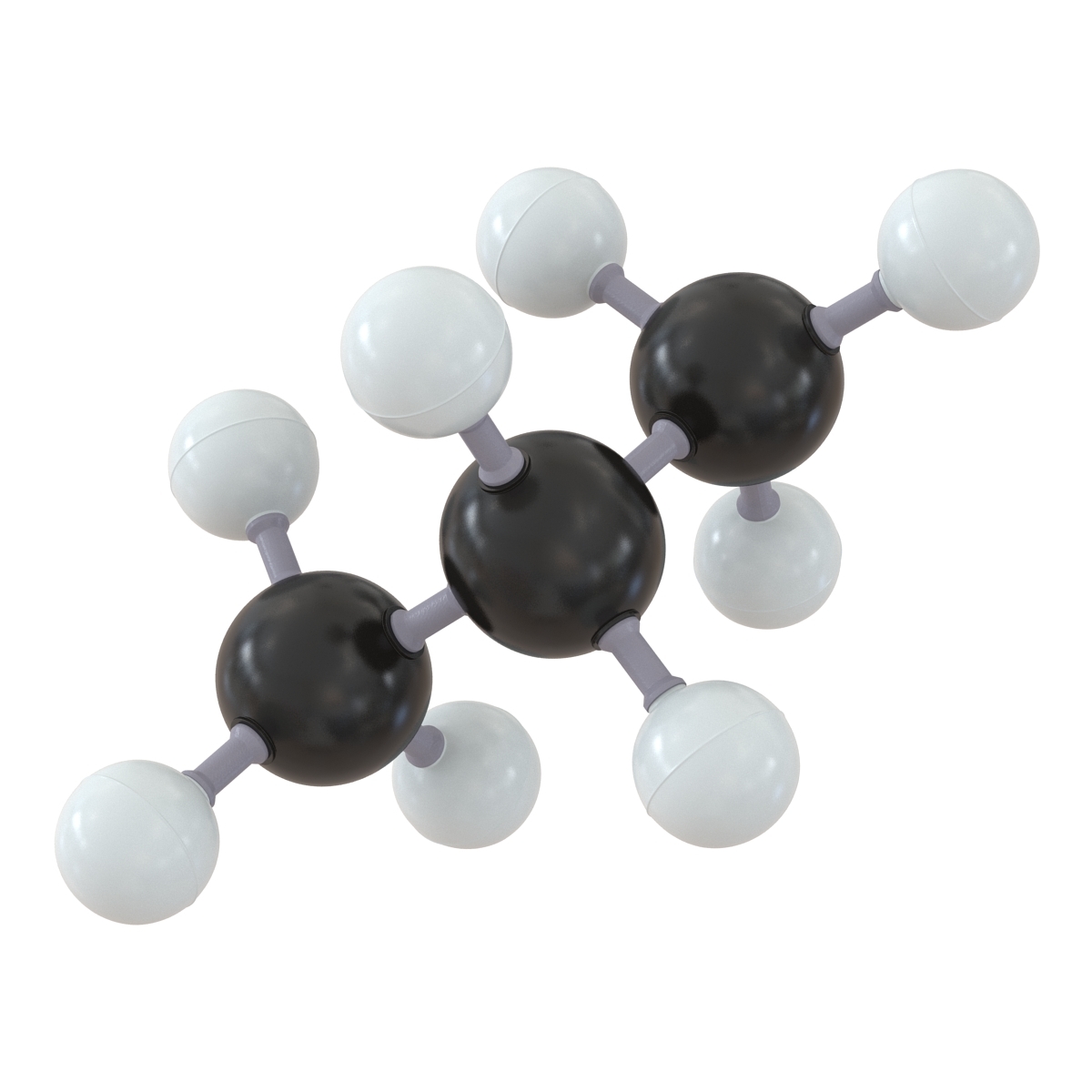 3d model of propane molecule