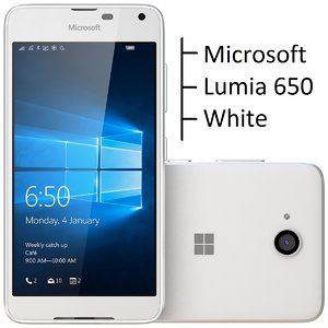 microsoft lumia 650 white 3d model