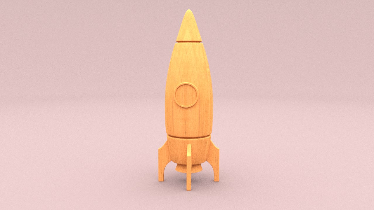 wooden toy rocket ship