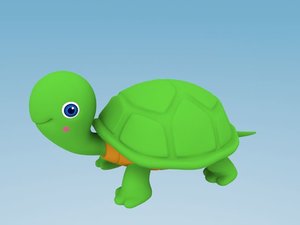 3d cartoon turtle model