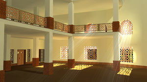 3d model architectural mosque