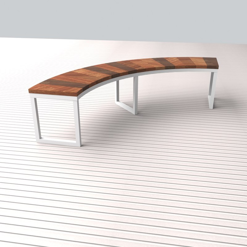 Modern Metal Wood Bench Max