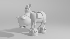 cartoon donkey 3d model