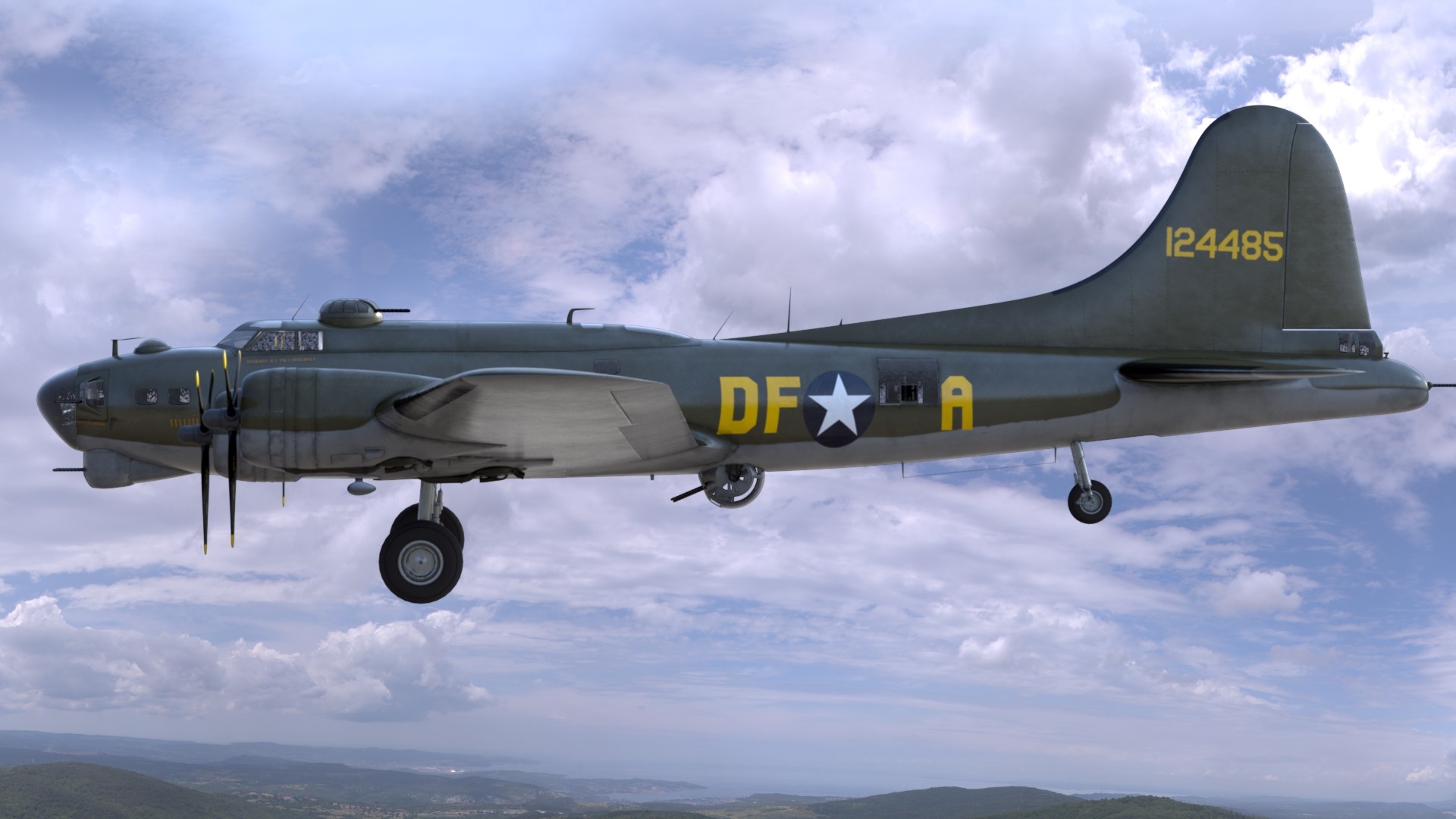 3d bomber b-17 fortress