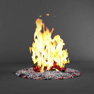 3d bonfire fireplace