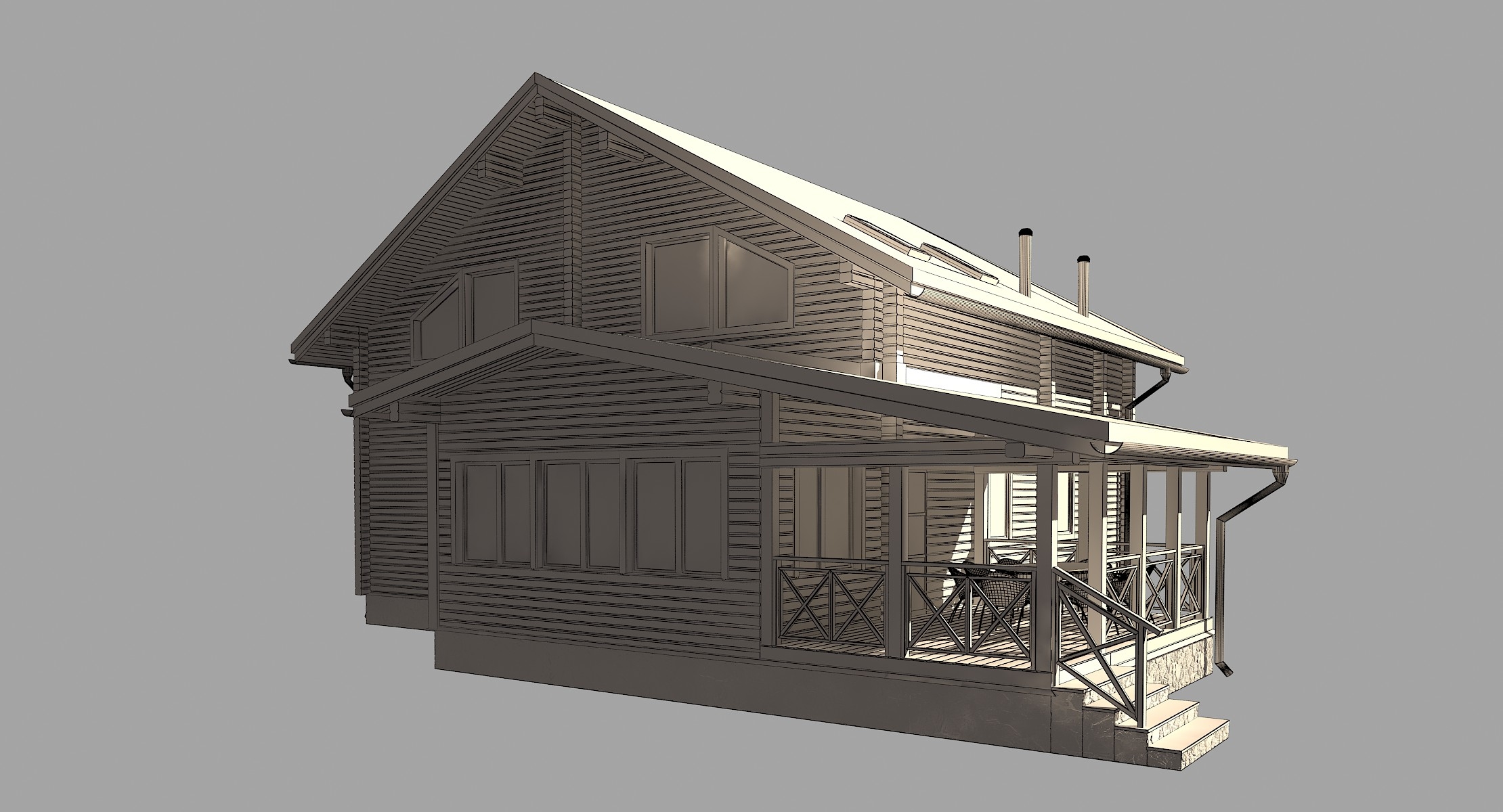 3d model wooden house