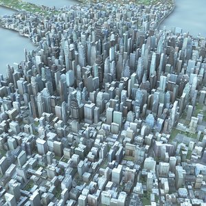 3d model cityscape scene highrise