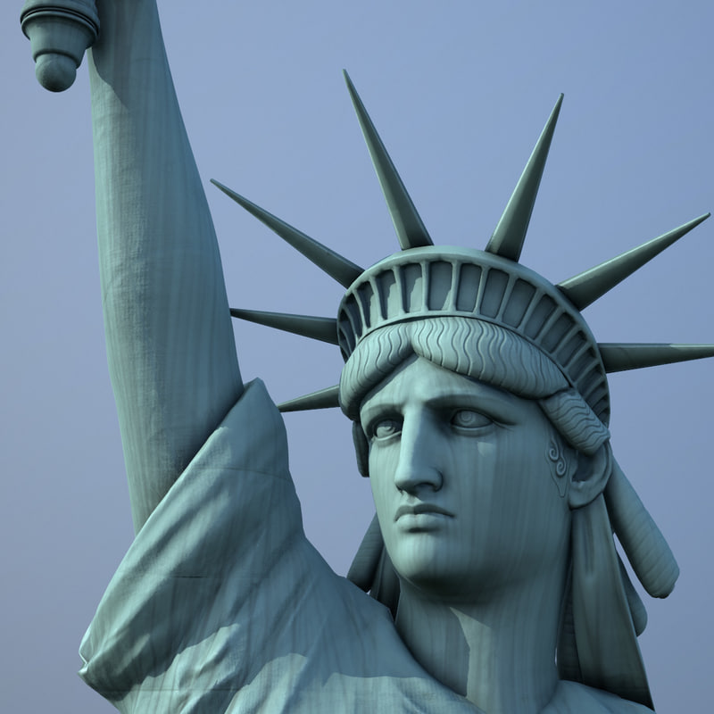 realistic statue liberty 3d obj