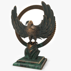 3d model golden phoenix statue
