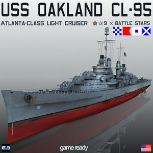 uss oakland cl-95 cl 3d max