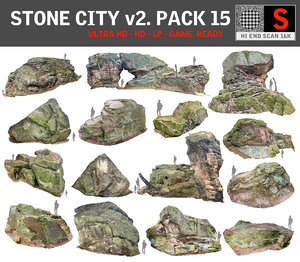 3d model stone forest 15 pack