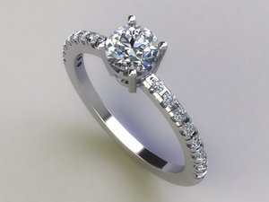 3d model solitaire ring 002