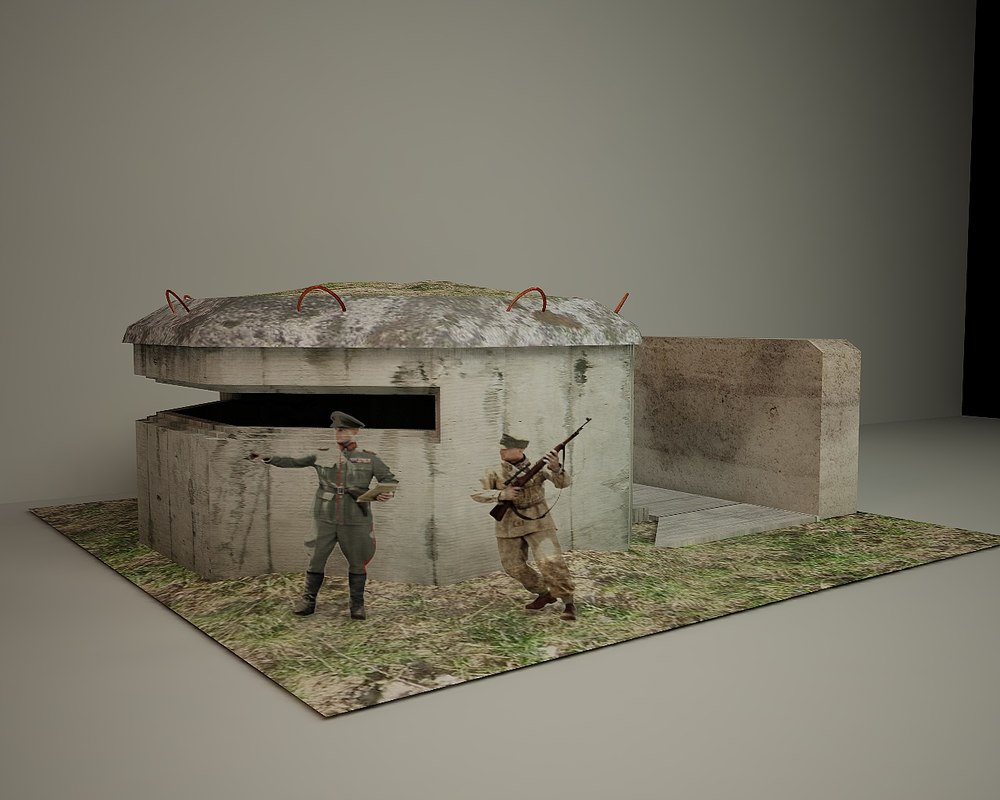 german bunker 3d c4d
