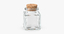 3d glass jar cork stopper model