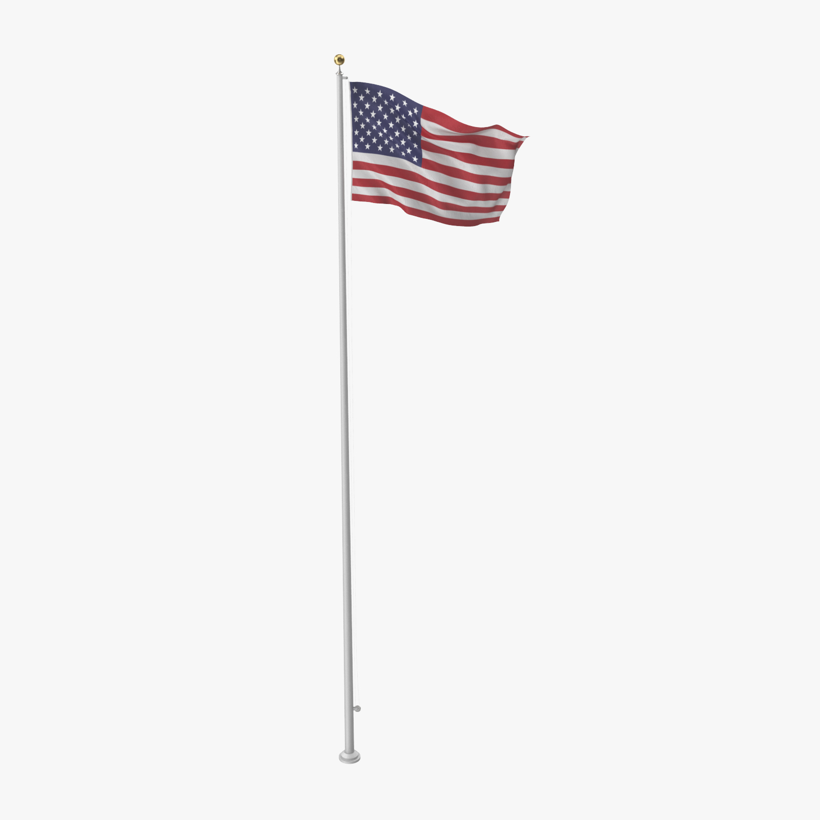 3d model 3 flag poses bunting
