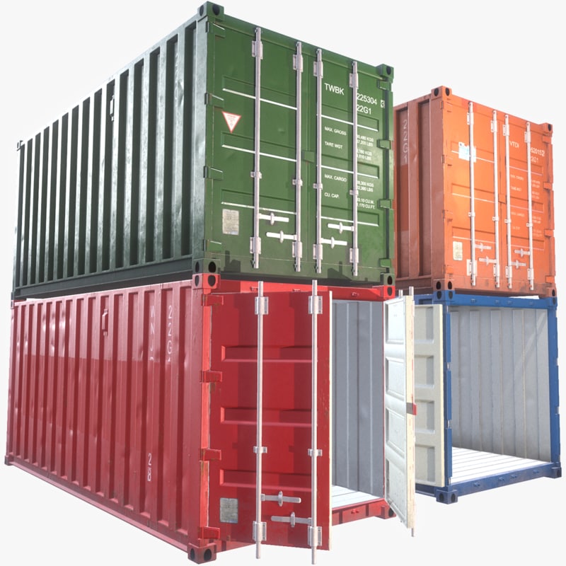 20ft cargo container props 3d model