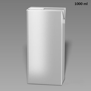 3d model drink box slim 1000ml