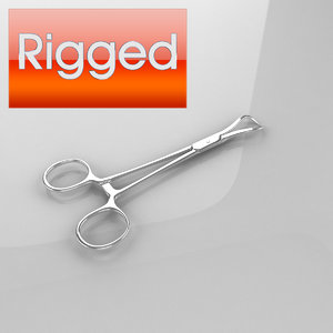 medical scissors rigged 3d model
