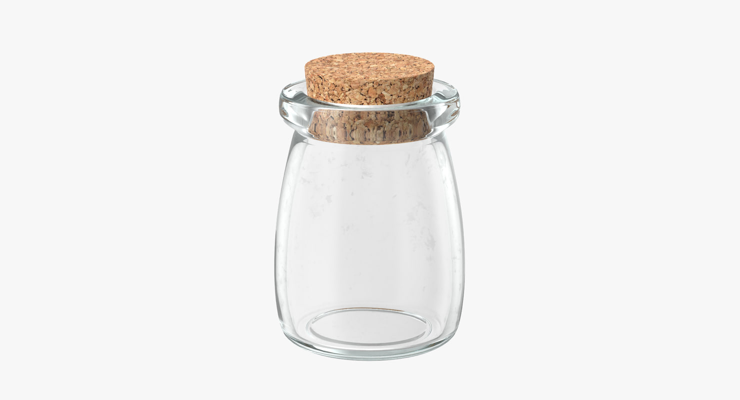 Ribbed Glass Storage Jar with Cork Stopper Lid 10x8cm main image 1