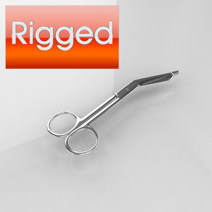 3d rigged surgical scissor 03
