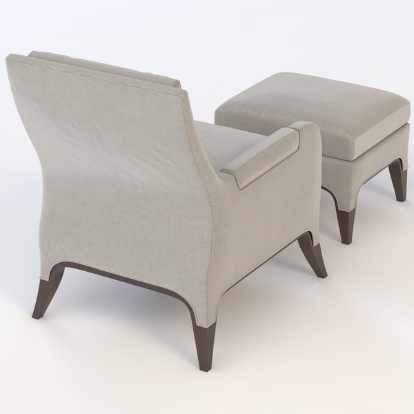 giles chair ottoman 3d max