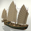 3d model chinese pirate junk sailboat