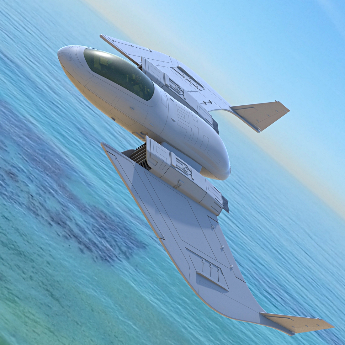 Futuristic Aircraft 3d Model 4913