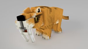 3d minecraft tiger rig model