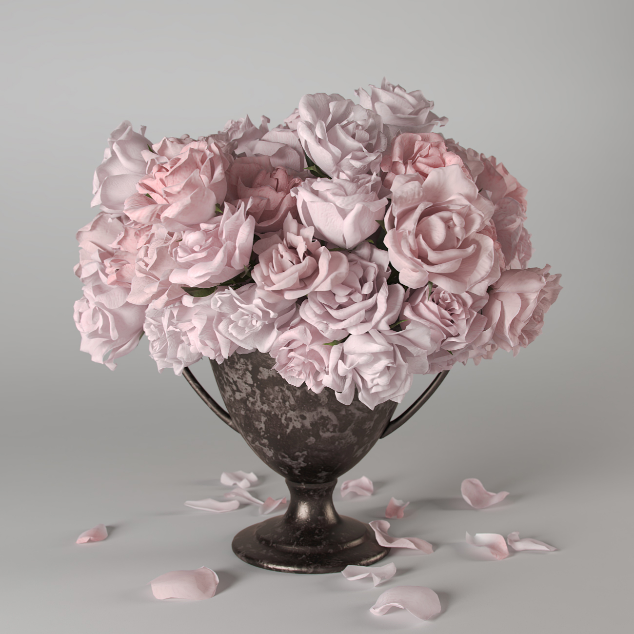 3d roses vase