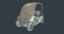 3d riged golf cart garia model