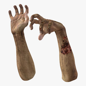 zombie hands rigged 3d model