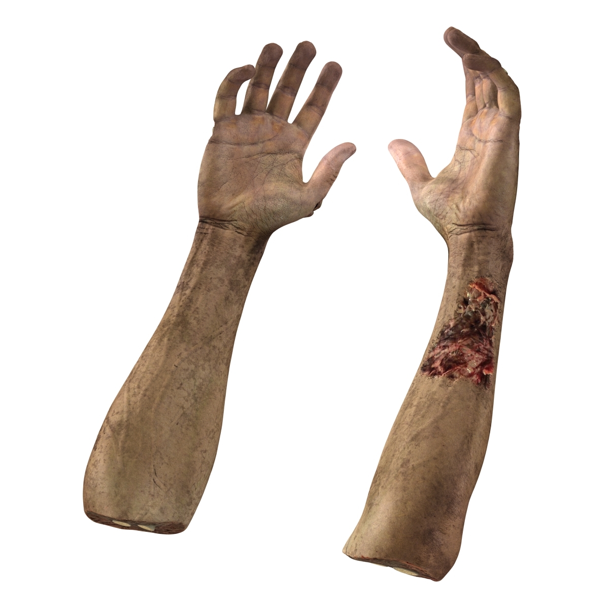 zombie hands rigged 3d model