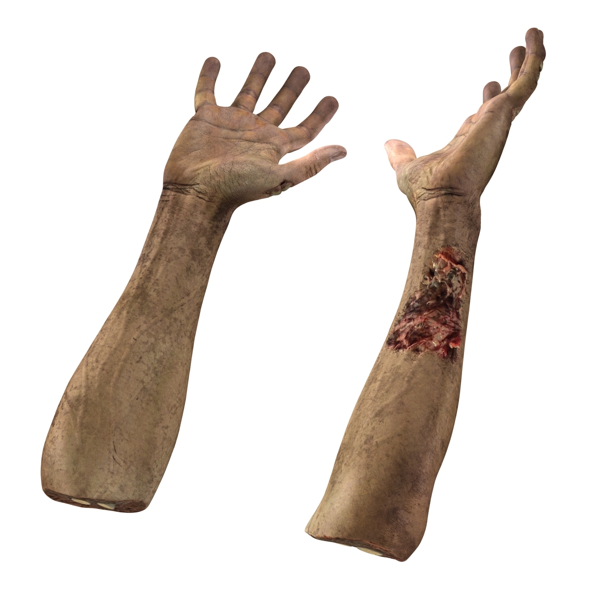 zombie hands rigged 3d model