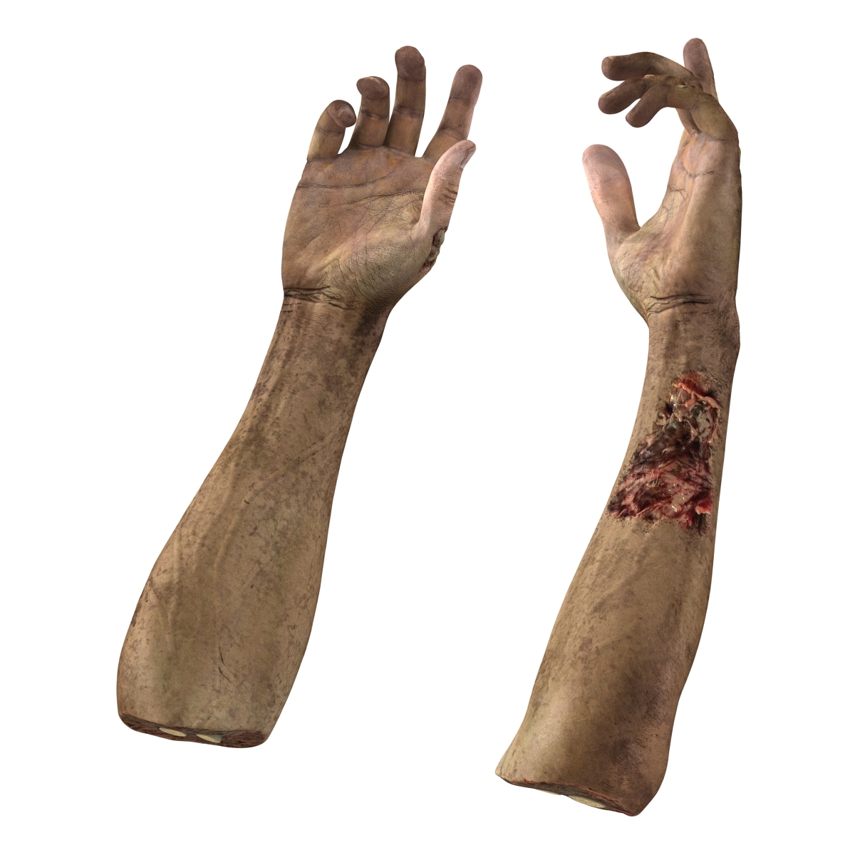 zombie hands rigged 3d model