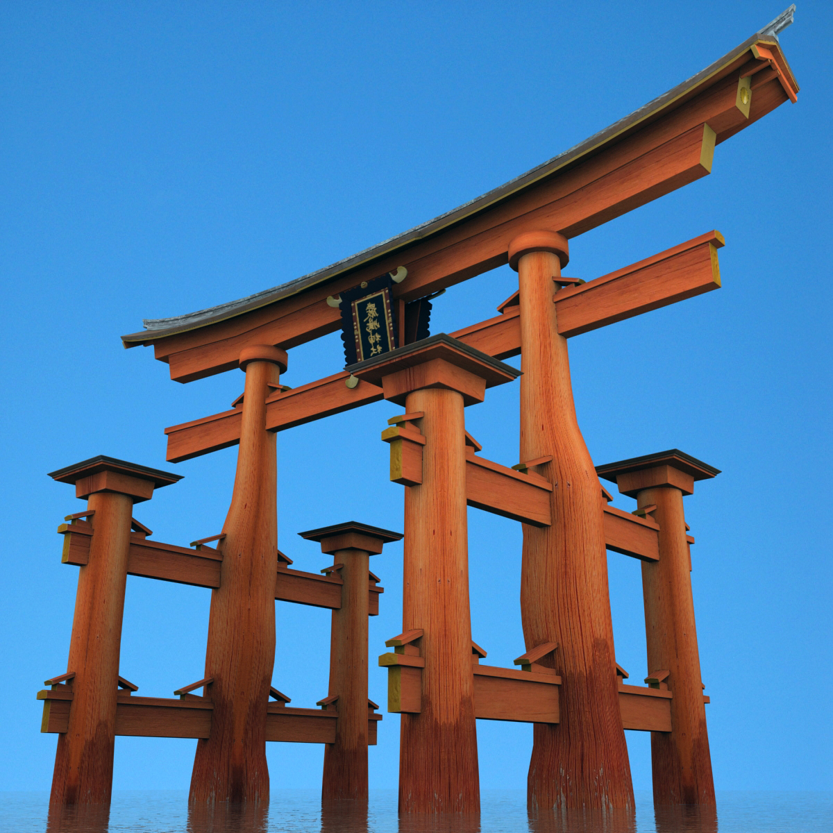 鸟居门3d模型